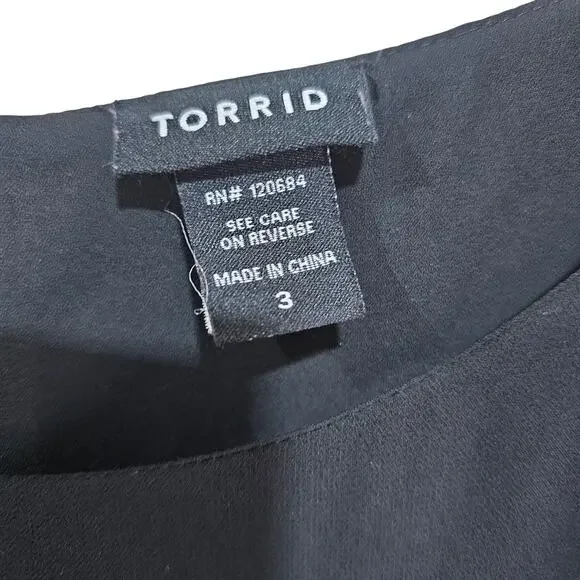 Torrid Black Chiffon Sleeveless Swing Tank Top Plus Size 3 (3x) - Picture 5 of 6